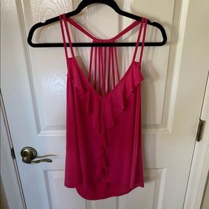 Pink Ruffle Tank Blouse | Size Large